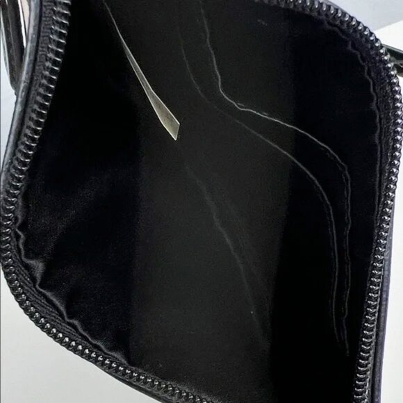 Coach Signature Monogram Black Gray White Canvas Patent Leather Zip Wristlet - Picture 10 of 13